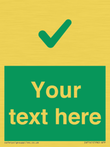 Custom green background, green tick sign